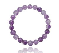 Unique Gems Bouddha Bracelet de perles Améthyste 8mm pierre naturelle discret pour la hommes extensible 20cm à 23cm