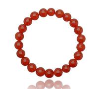 Unique Gems Bouddha Bracelet de perles Cornaline 8mm pierre naturelle discret pour la femme extensible 15cm à 18cm