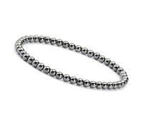 Unique Gems Bouddha Bracelet de perles hématite 4mm pierre naturelle discret pour la femme extensible 16cm à 18cm