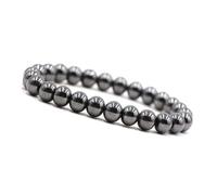 Unique Gems Bouddha Bracelet de perles Hématite 8mm pierre naturelle discret pour l'homme extensible 20cm à 22cm