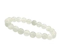 Unique Gems Bouddha Bracelet de perles Jade blanc 8mm pierre naturelle discret pour la femme extensible 16cm à 19cm