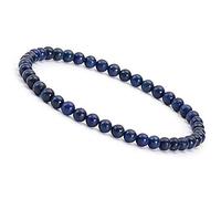 Unique Gems Bouddha Bracelet de perles Lapis Lazuli 4mm pierre naturelle discret pour la femme extensible 16cm à 18cm