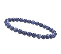 Unique Gems Bouddha Bracelet de perles Lapis lazuli 6mm pierre naturelle discret pour la femme extensible 14cm à 16cm