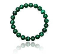 Unique Gems Bouddha Bracelet de perles Malachite 6mm pierre naturelle discret pour enfants extensible 13cm à 15cm