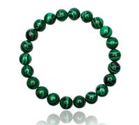 Unique Gems Bouddha Bracelet de perles Malachite 8mm pierre naturelle pour la hommes extensible 20cm à 23cm