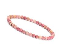 Unique Gems Bouddha Bracelet de perles Rhodonite 4mm pierre naturelle discret pour la femme extensible 16cm à 18cm
