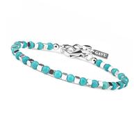 Unique Gems Bracelet Bouddha turquoise authentique en Acier Inoxydable pour la Femme Pierre Naturelle Ø 4.5mm Bracelet énergétique Qualité Bijoutier