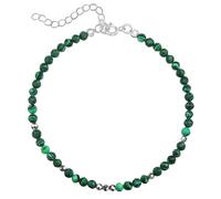 Unique Gems Bracelet de cheville en filigrane Malachite Pierres précieuses chaîne de Perles faccetté Ø 4mm 22cm + 4cm