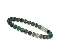 Unique Gems Bracelet enfants perles Agate Mousse pierre naturelle 6mm élastique 13-15cm cadeau pour garçons filles fait main en allemagne