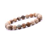 Unique Gems Bracelet pour enfant composé de perles de jaspe naturel de 6 mm et d'un élastique 13-15 cm un cadeau pour les garçons et les filles Fabriqué à la main en Allemagne