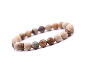 Unique Gems Bracelet pour enfant composé de perles de jaspe naturel de 6 mm et d'un élastique 13-15 cm un cadeau pour les garçons et les filles Fabriqué à la main en Allemagne