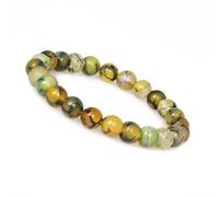 Unique Gems Bracelet pour homme en Dragon Agate - perles de pierre naturelle de 8 mm - bracelet chakra élastique - fait main en Allemagne - qualité joaillière