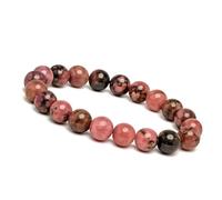 Unique Gems Bracelet pour homme en Rhodonite - perles de pierre naturelle de 8 mm - bracelet chakra élastique - fait main en Allemagne - qualité joaillière