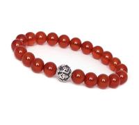Unique Gems Chakra bracelet Cornaline Perles Ø 8mm boule de Mantra Argent 925 bracelet énergétique unisex 20cm à 22cm