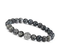 Unique Gems Chakra bracelet Labradorite Perles Ø 8mm boule de Mantra Argent 925 bracelet énergétique unisex 17cm à 19cm