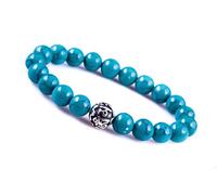 Unique Gems Chakra bracelet Turquoise Howlite Perles Ø 8mm boule de Mantra Argent 925 bracelet énergétique pour la femme