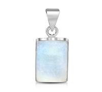 Unique Gems Pendentif en argent sterling 925 avec pierre de lune arc-en-ciel 7,6 carats pour femme