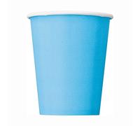 Unique- Gobelets en Carton Bleu Pastel-Paquet de 14, 82162, Blue, Pack of 14