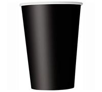 Unique- Gobelets en Carton Noir-Paquet de 14, 82159, Black, Pack of 14