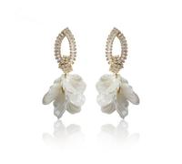 Unique grande fleur blanche boucles d'oreilles goujons Vintage acrylique Floral pétale boucles d'oreilles déclaration Français camélia fleur boucles d'oreilles goujons mariage de mariée Prom boucles