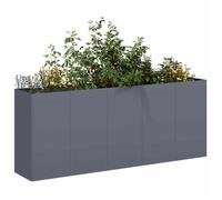UNIQUE Jardinière LMT - Pot de Fleurs Balcon anthracite 200x40x80 cm acier laminé à froid cozy219941