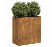 UNIQUE Jardinière LMT - Pot de Fleurs Balcon rouillé 80x40x80 cm acier inoxydable cozy961038