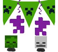 Unique Kit de décoration | Fête Minecraft | 5 pièces, 243,8 x 27,9 cm, multicolore