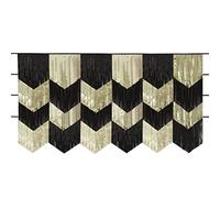 Unique- Kit de Fond de Guirlande à Franges en Aluminium Festonné-4 x 1,82 m-Couleur Noir et Or-1 Pièce (Lot de 1), 26257, Multicolour