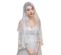 Unique Lace Wedding Veils Luxueux Tulle Cathédrale Voiles de mariée Sexy LadyVeil pour Chapelles Catholiques Confirmation