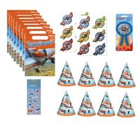 Unique Le lot de fournitures de fête d'anniversaire Disney Planes comprend 12 balles rebondissantes et 1 feuille d'autocollants dinosaures
