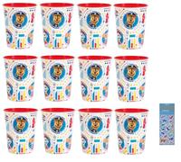 Unique Le lot de fournitures de fête d'anniversaire Paw Patrol comprend 12 gobelets en plastique réutilisables et 1 feuille d'autocollants dinosaures