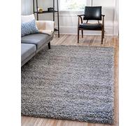 Unique Loom Solid Shag Collection Tapis décoratif (0,7 x 0,9 m, Gris Nuage)
