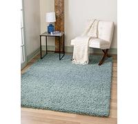 Unique Loom Solid Shag Collection Tapis décoratif (1,2 x 1,8 m, Bleu Ardoise Clair)