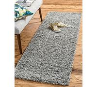 Unique Loom Solo Solid 3128008 Tapis de Couloir Moderne en Peluche Gris Nuage 70 x 200 cm