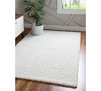 Unique Loom Solo Solid 3136682 Tapis Moderne en Peluche Blanc Neige 100 x 160 cm