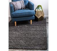Unique Loom Solo Solid Shaggy Collection Tapis Moderne en Peluche Luxuriant et Doux (rectangulaire 2,4 x 3 m, Gris Graphite)