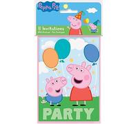 Unique Lot de 8 cartes d'invitation rectangulaires multicolores Peppa Pig - Design élégant et accrocheur - Parfaites pour les fêtes d'enfants