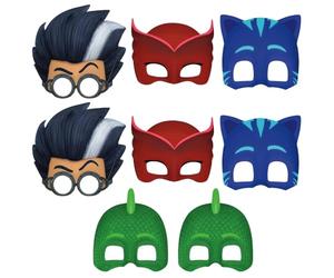 Unique Lot de 8 masques de fête Pyjamasques de couleurs assorties - Idéal pour les fêtes à thème et les fans de super-héros