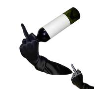 Unique Middle Finger Wine Rack, Funny Hand Gesture Bottle Holder, Decorative Single Bottle Display Stand for Countertop, Bar or Dining Table, Novelty Gift for Wine Lovers Home Kitchen (1Pcs)