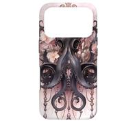 Unique Octopus Decor for Women with Pink Flowers Black Squid Coque pour iPhone 17 Pro