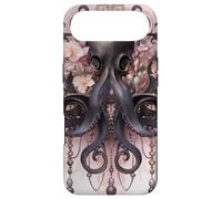 Unique Octopus Decor for Women with Pink Flowers Black Squid Coque pour iPhone Air