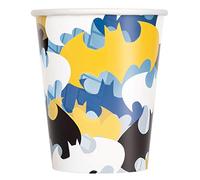 Unique- Paper Cups-9 oz. | Disposable Pc Lot de 8 gobelets en Carton jetables Batman 255 ML, 77516