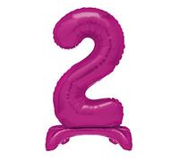 Unique Party 12872 - Ballon Géant Debout Numéro 2-76 cm - Rose Vif