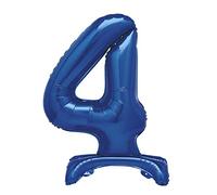 Unique Party 12884 - Ballon Géant Debout Numéro 4-76 cm - Bleu