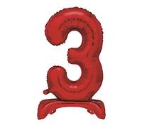Unique Party 13423 - Ballon Géant Debout Numéro 3-76 cm - Rouge