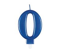 Unique Party 19610 - Bougie d'Anniversaire Métallique - Numéro 0 - Bleue