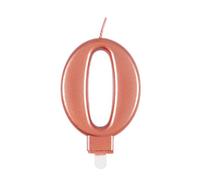 Unique Party 19620 - Bougie d'Anniversaire Métallique - Numéro 0 - Or Rose