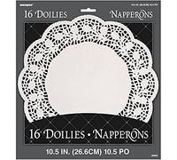 Unique Party 26.5 cm Papier Blanc napperons, Lot de 16