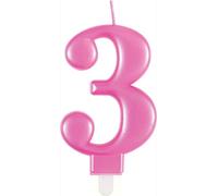 Unique Party - 3 - Bougie d'anniversaire, métallique SG23135 (taille unique) (Rose)