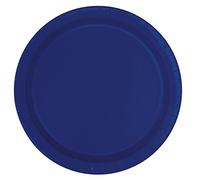 Unique Party - 30949 - Paquet de 16 Assiettes en Carton - 21,9 cm - Bleu Marine